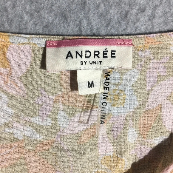 Womens Andree by Unit Blouse Floral Cottage Core Boho Beachy Babydoll Style - Picture 2 of 7